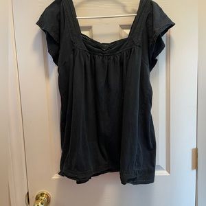 **SOLD** Black Top with detail around sleeves